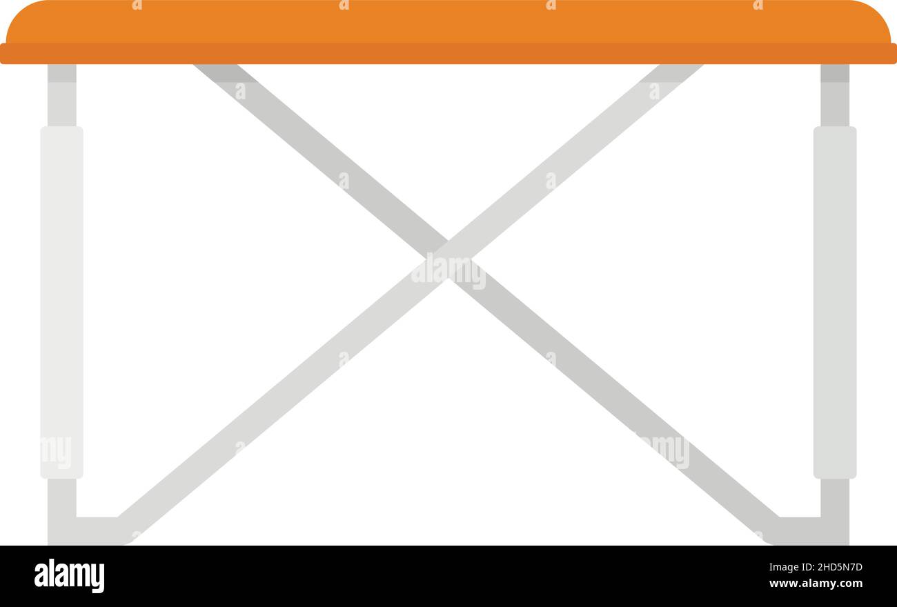 Folding steel table icon. Flat illustration of folding steel table ...