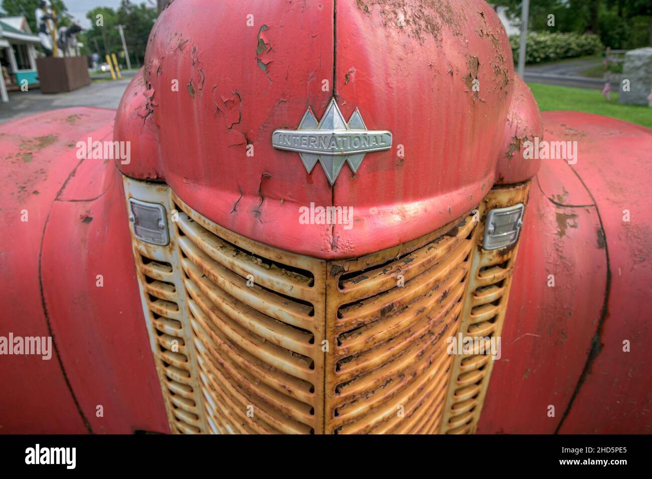 Antique International Truck grille Stock Photo - Alamy