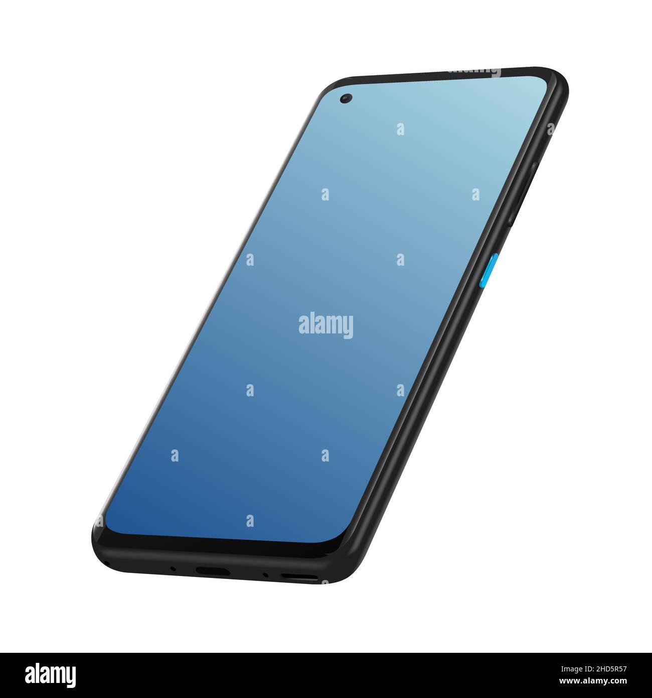 Realistic flat mock-up Zenfone Smartphone. Isolated Blank Template on white background. Vector illustration Stock Vector