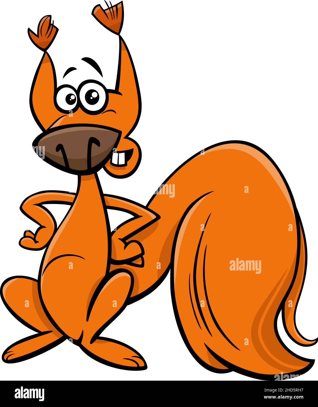 Cartoon illustration of funny squirrel animal character Stock Vector