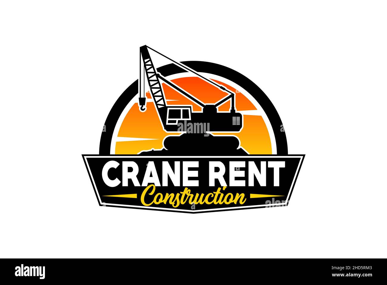 Crane logo template vector. Heavy equipment logo vector for