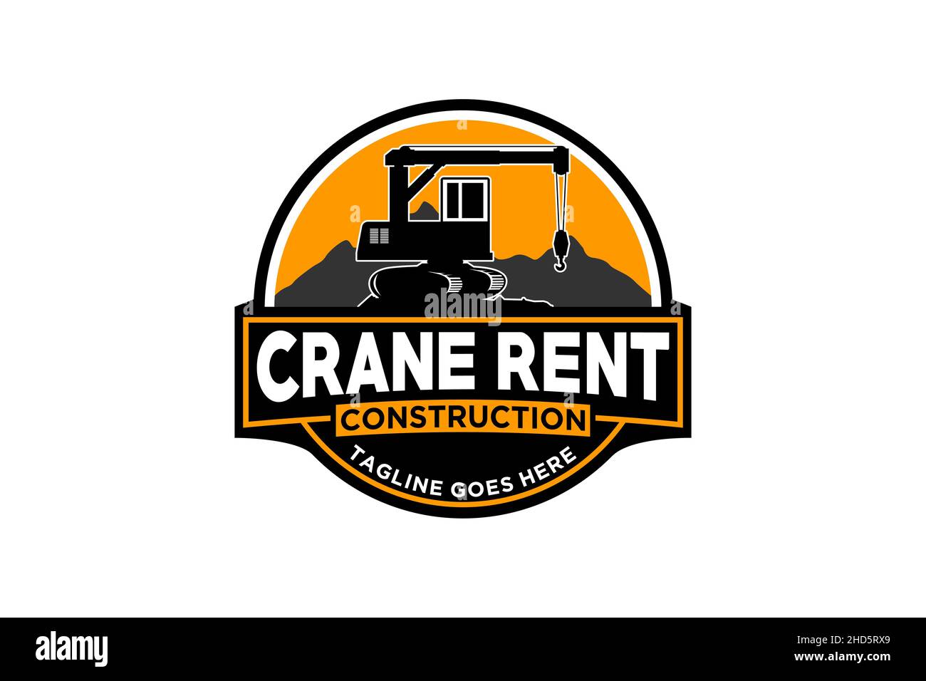 Crane logo template vector. Heavy equipment logo vector for