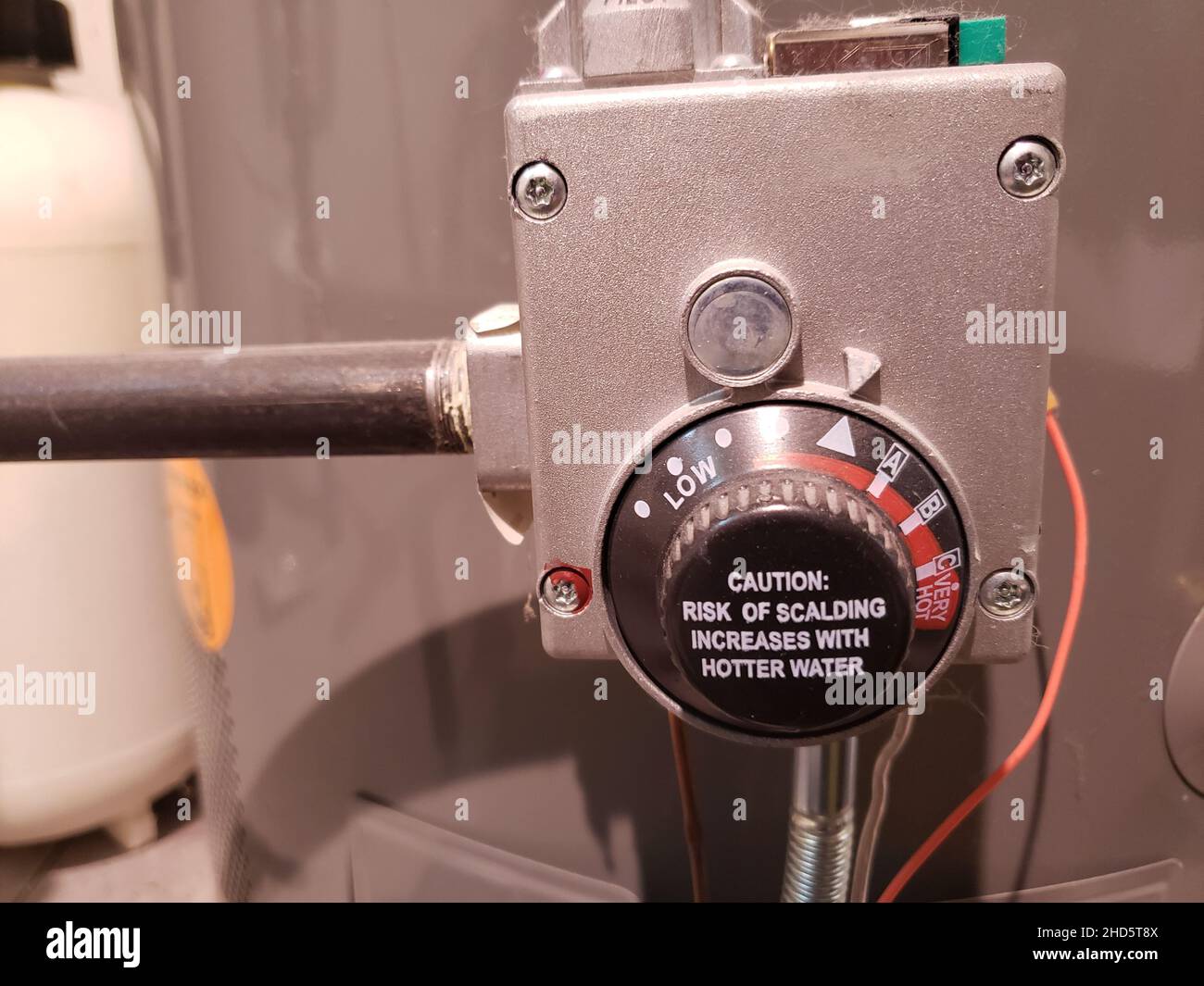 Controls of a Water Heater Stock Photo Alamy