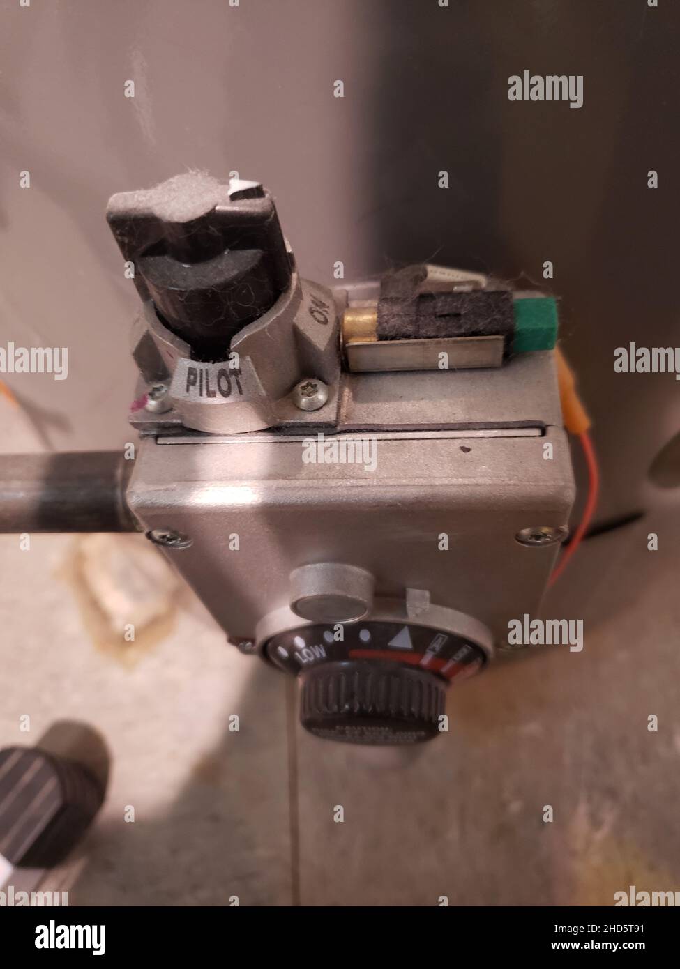 Controls of a Water Heater Stock Photo Alamy