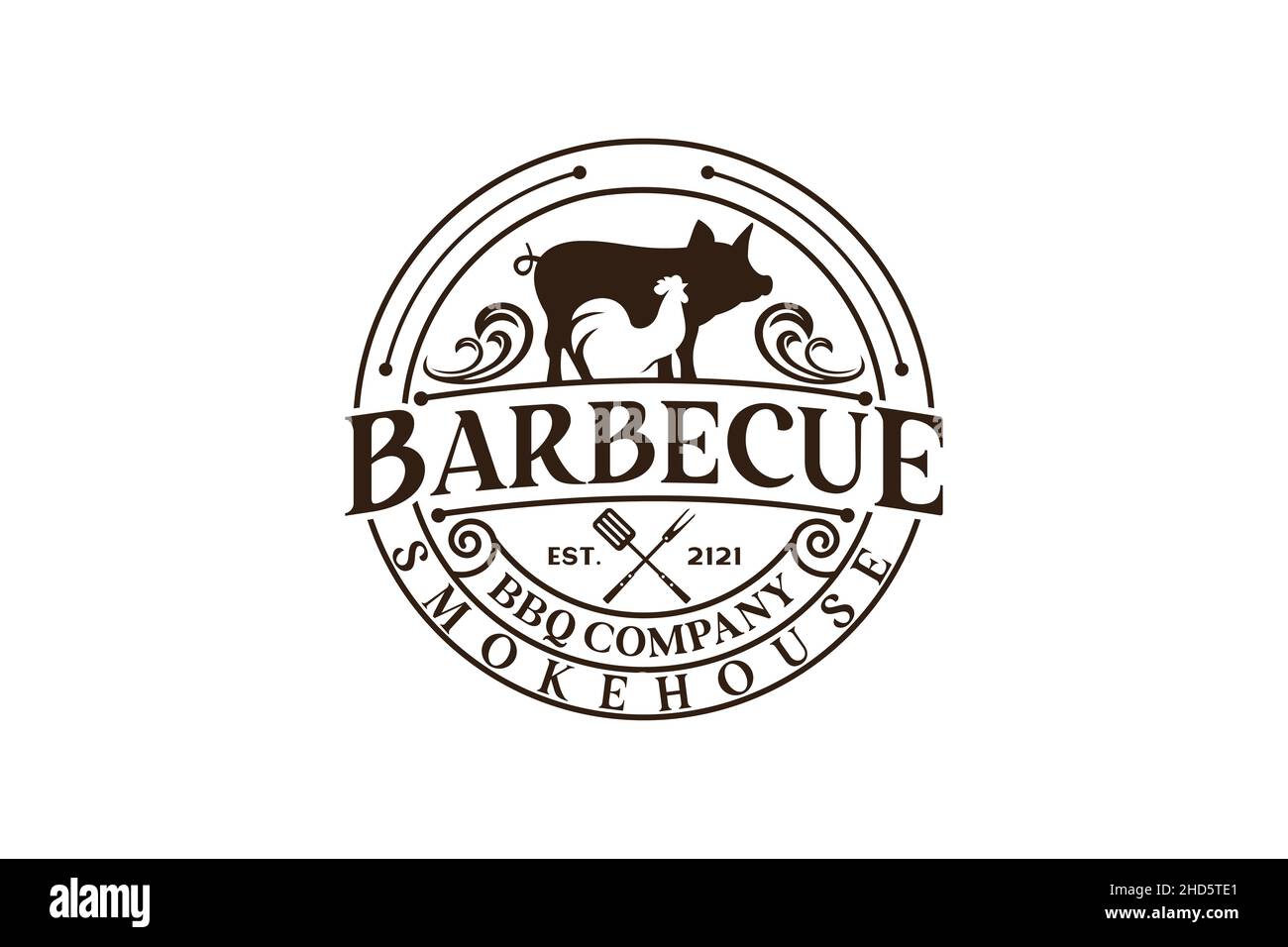 Vintage Retro Rustic BBQ Grill, Barbecue, Barbeque Label Stamp Logo ...
