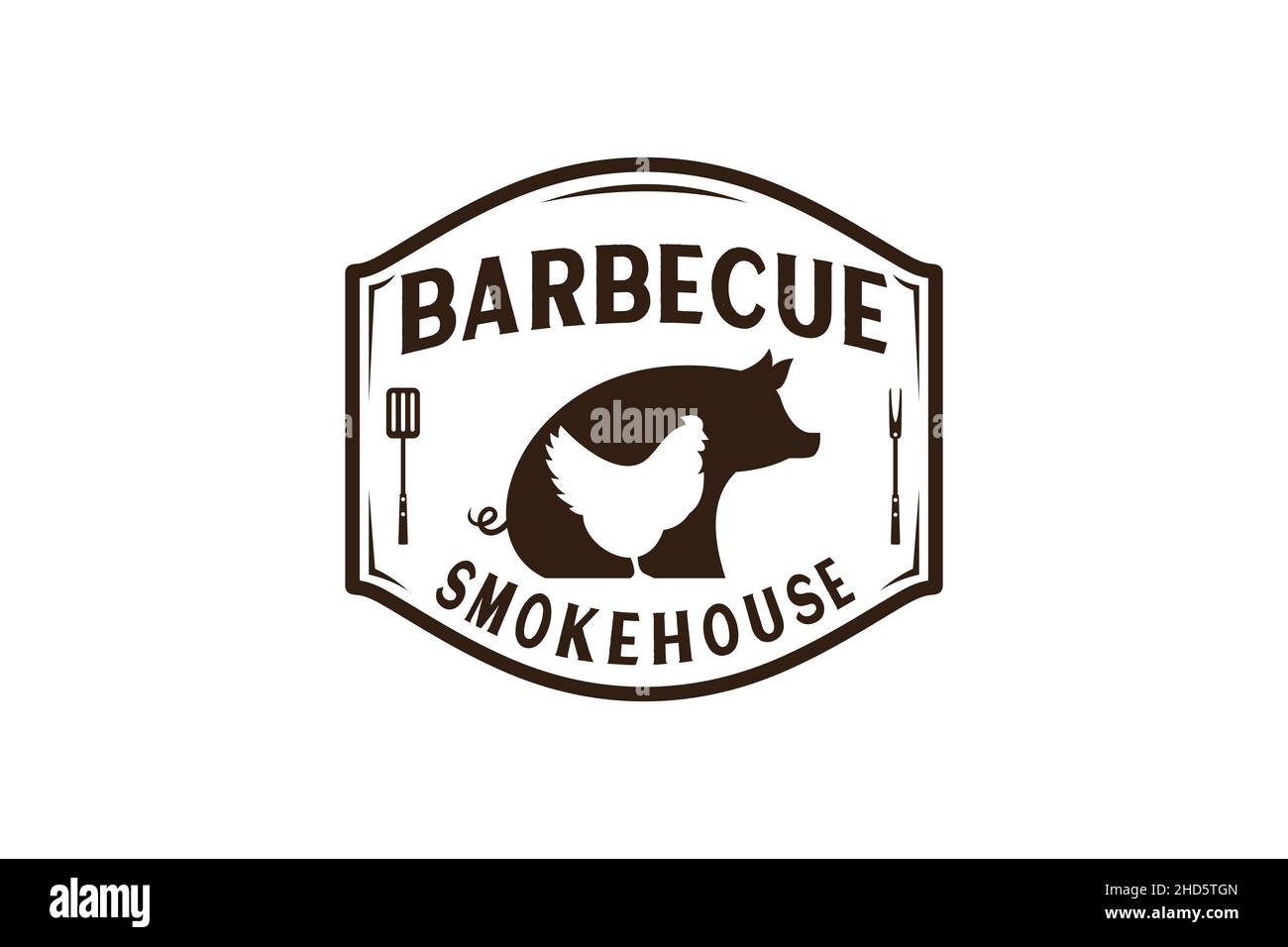 Vintage Retro Rustic BBQ Grill, Barbecue, Barbeque Label Stamp Logo ...