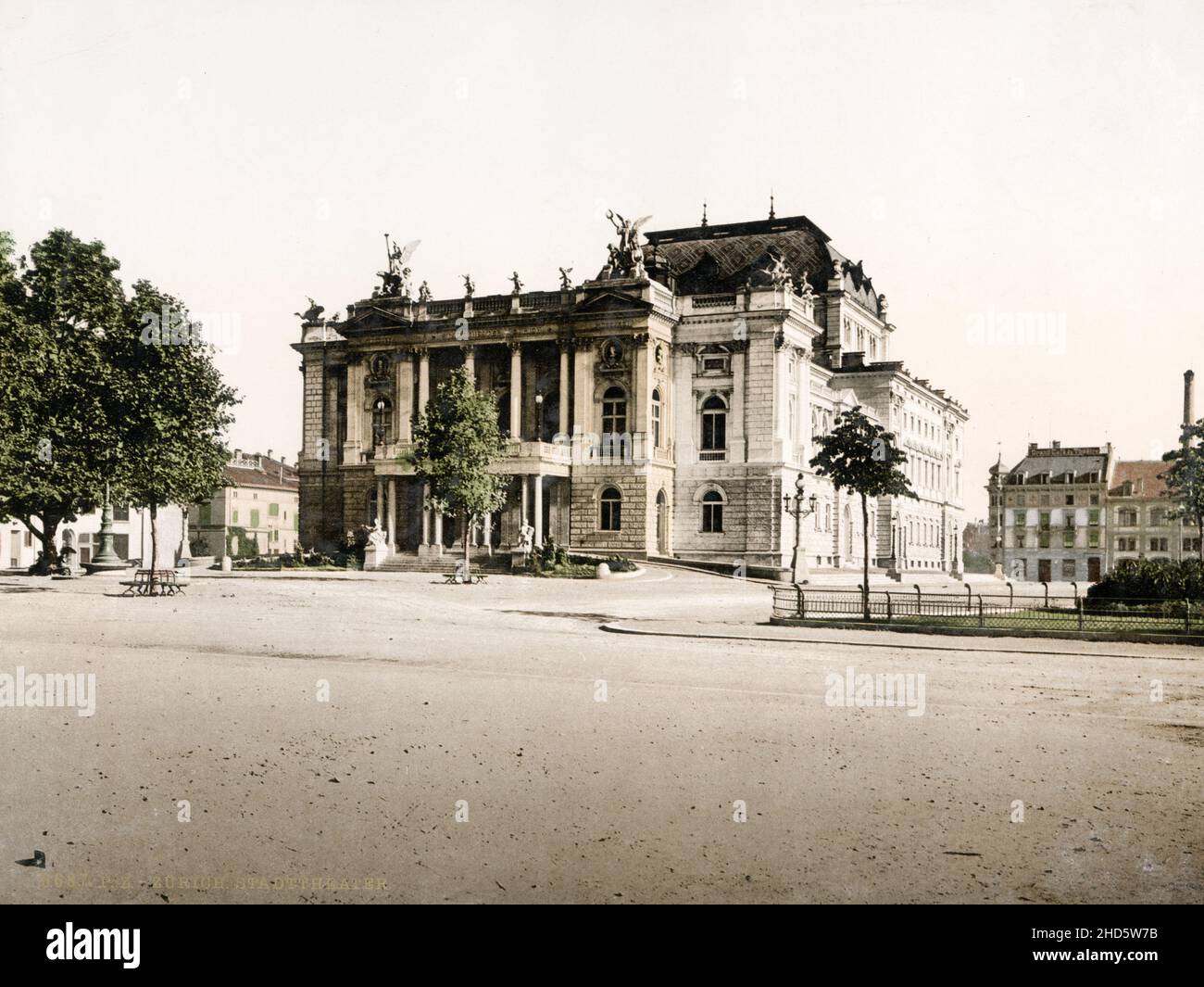 Vintage early 20th century photograph:  Stadtheater, Zurich, Switzerland, theatre. Stock Photo