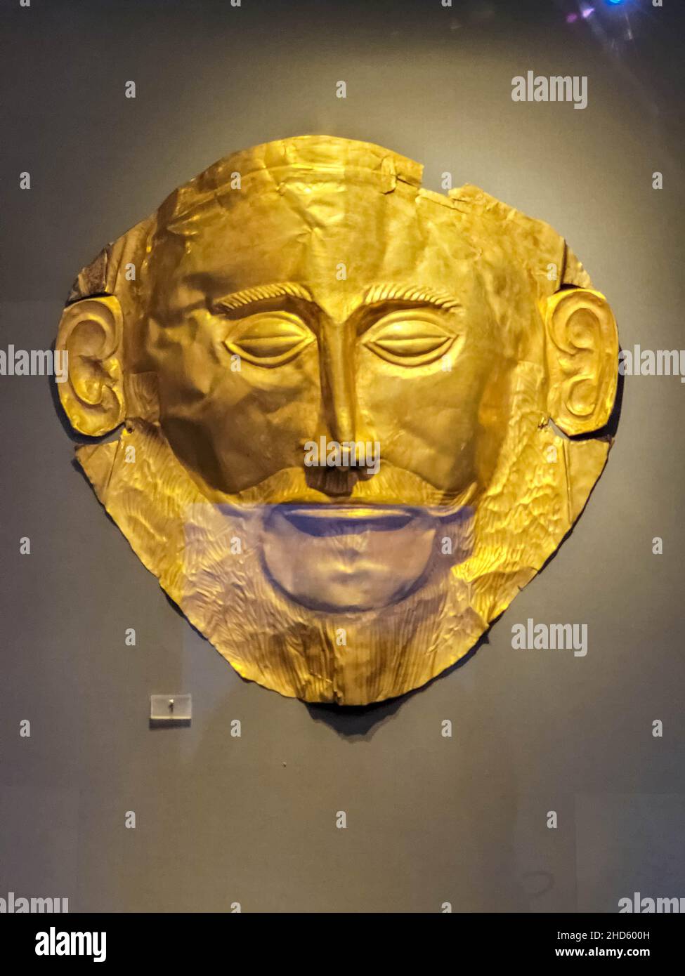 ATHENS, GREECE, 12 DECEMBER 2021 Agamemnon Golden mask in the National