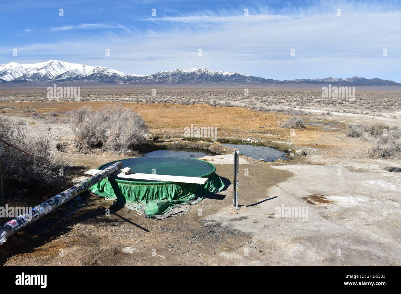 Spencer Hot Springs near Austin, Nevada, are set on the side of a