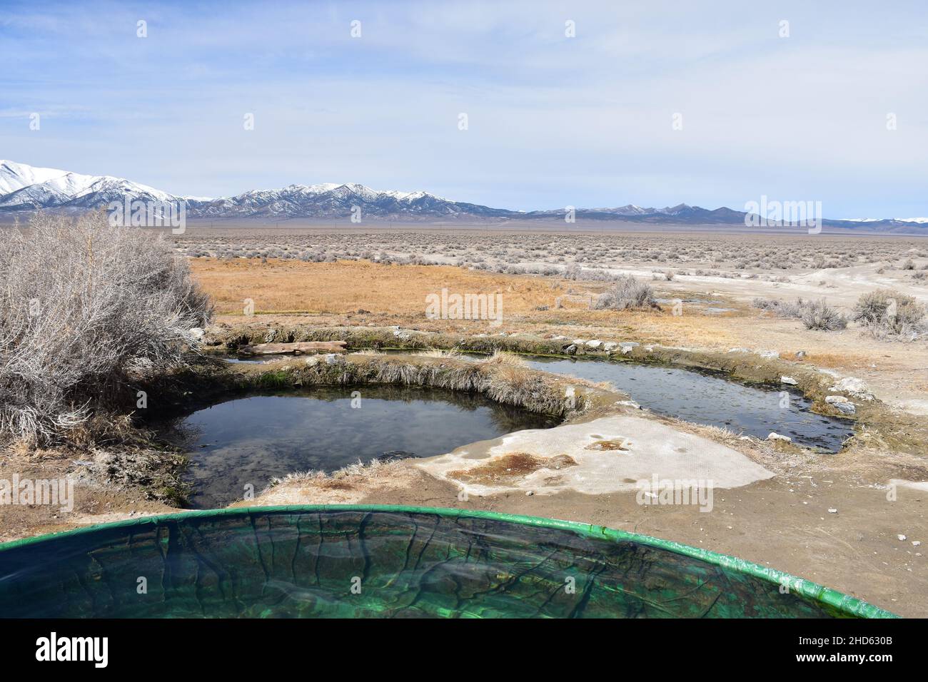 Spencer Hot Springs near Austin, Nevada, are set on the side of a