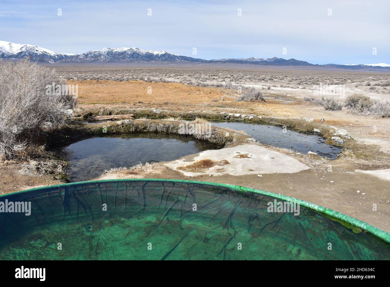 Spencer Hot Springs near Austin, Nevada, are set on the side of a
