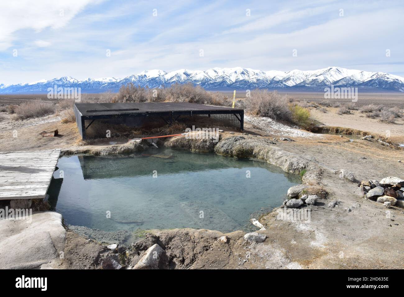 Spencer Hot Springs near Austin, Nevada, are set on the side of a