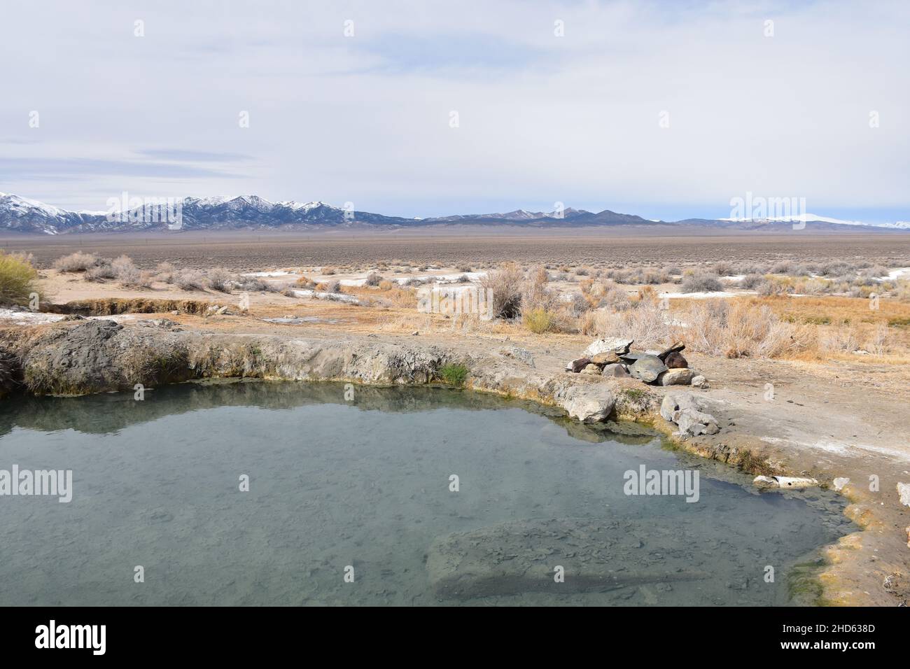 Spencer Hot Springs near Austin, Nevada, are set on the side of a