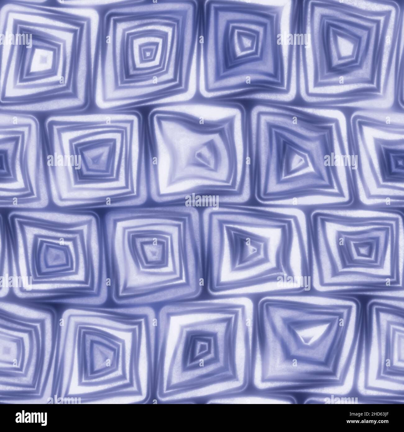 Large Blue Squiggly Swirly Spiral Squares Seamless Texture Pattern Stock Photo