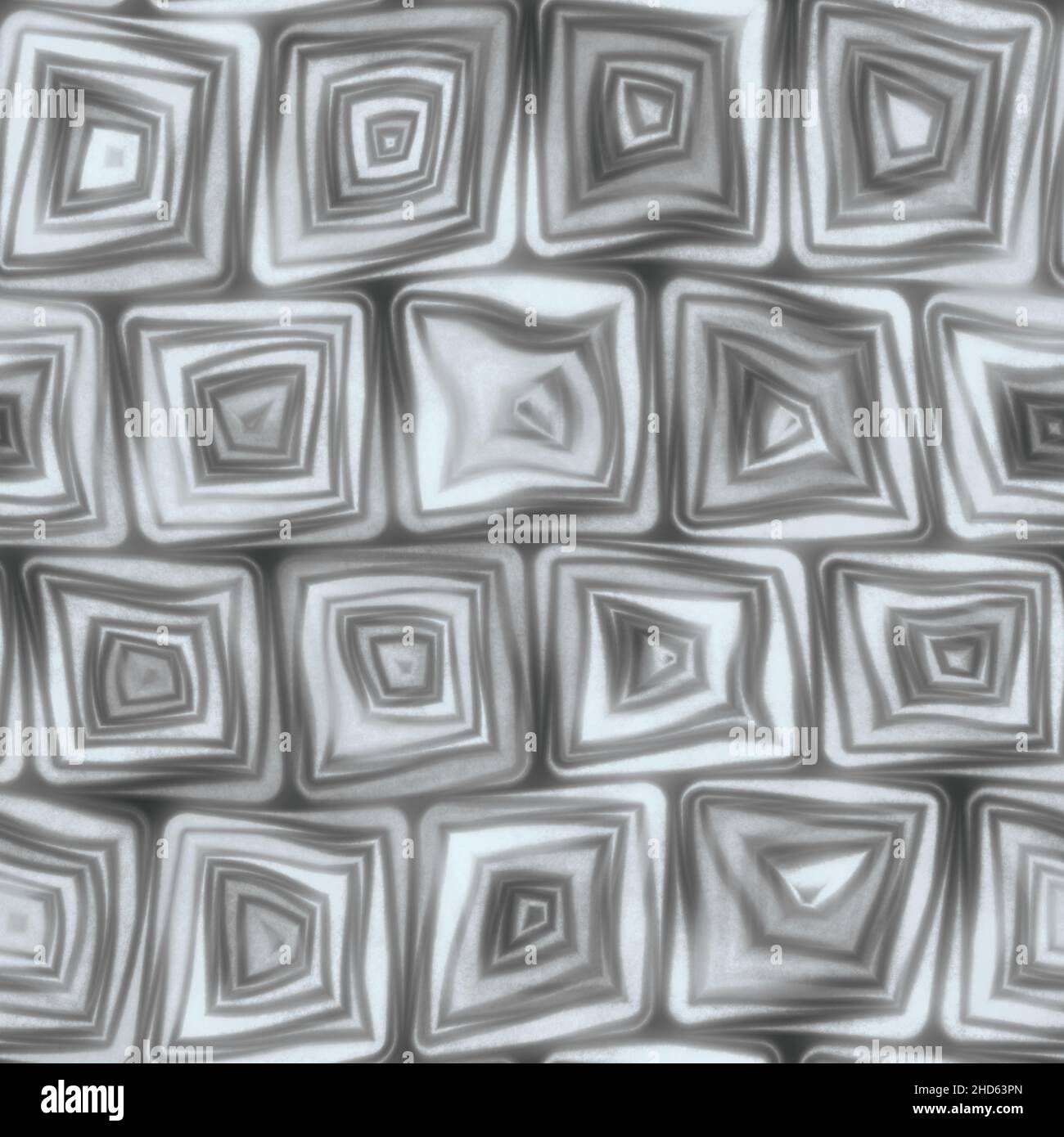 Large Grey Squiggly Swirly Spiral Squares Seamless Texture Pattern Stock Photo