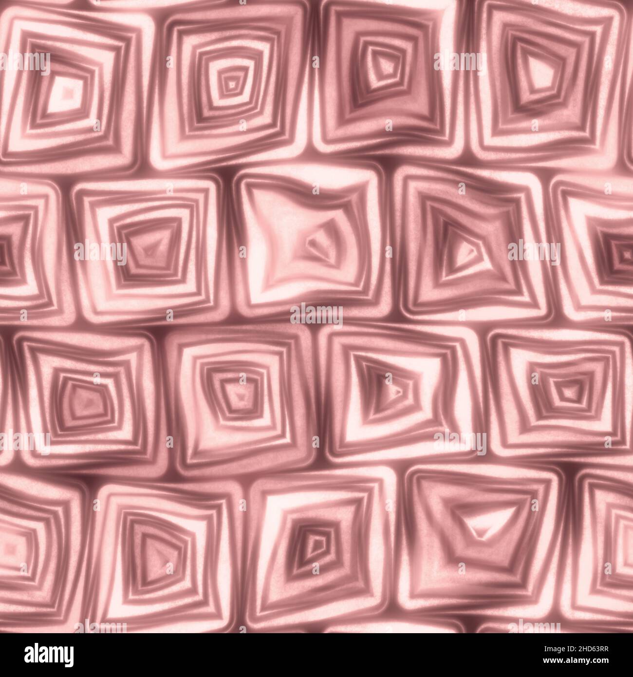 Large Pink Rose Squiggly Swirly Spiral Squares Seamless Texture Pattern Stock Photo