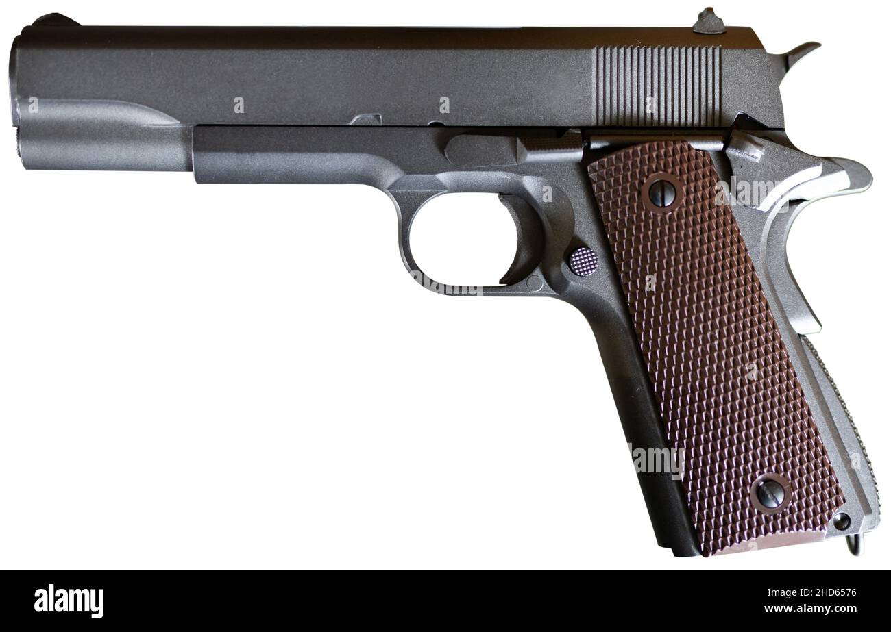 Pistol isolated over white background Stock Photo - Alamy