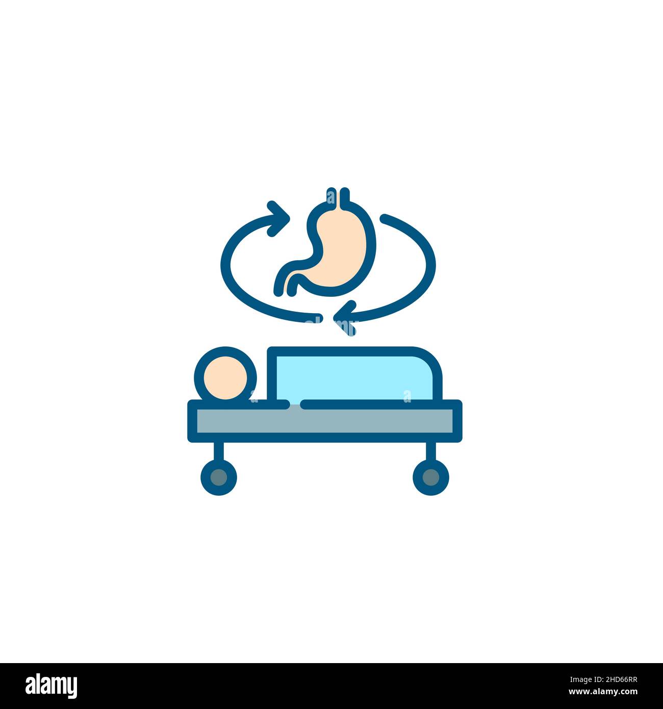 Augmented reality technology used to create a hologram in a surgery. Pixel perfect, editable stroke color icon Stock Vector