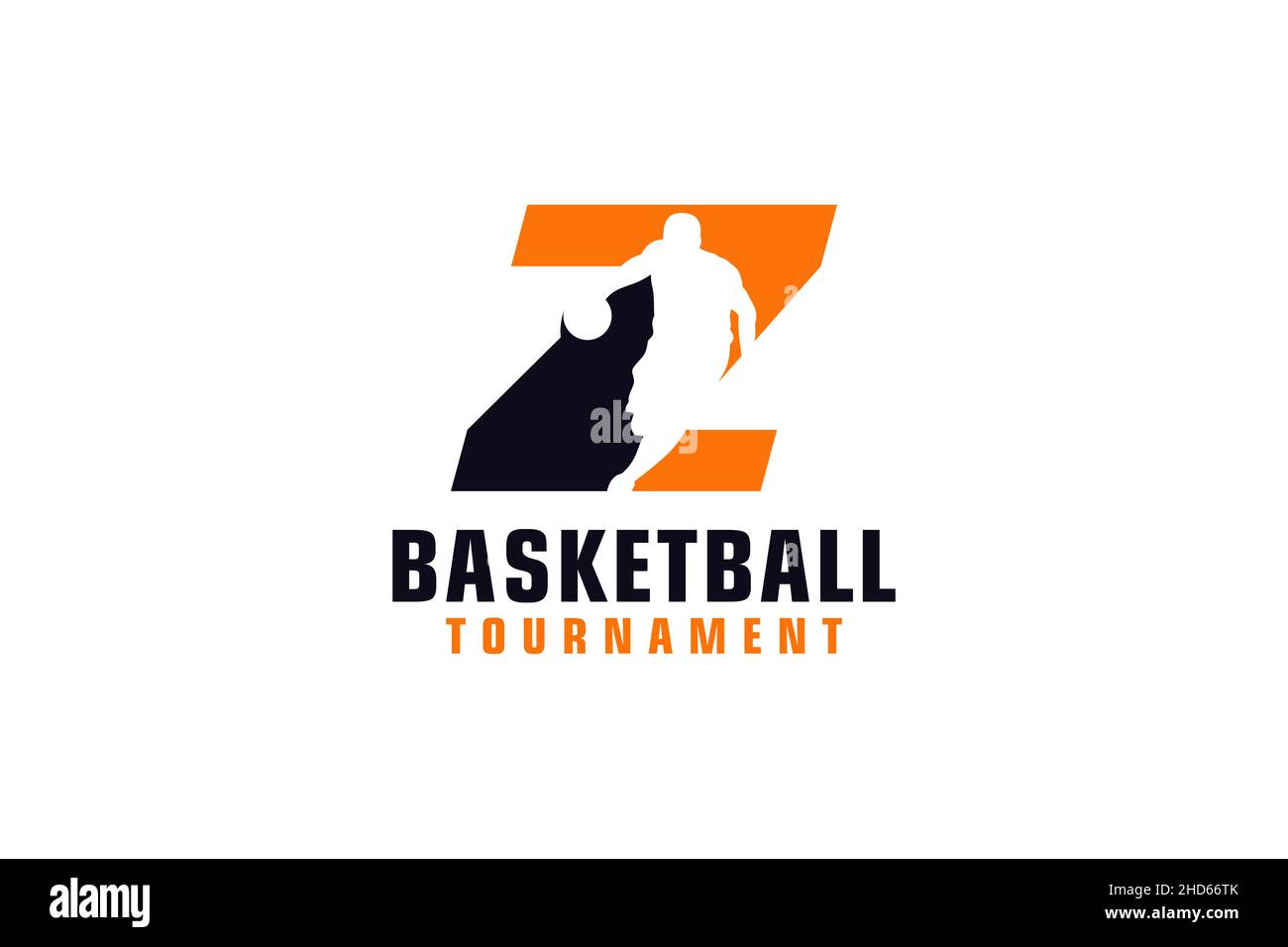 Letter Z with Basketball Logo Design. Vector Design Template Elements for Sport Team or Corporate. Stock Vector