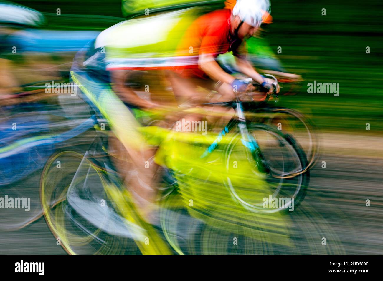 WA20580-00....WASHINGTON - Pan action of a mens cyclocross race. Stock Photo