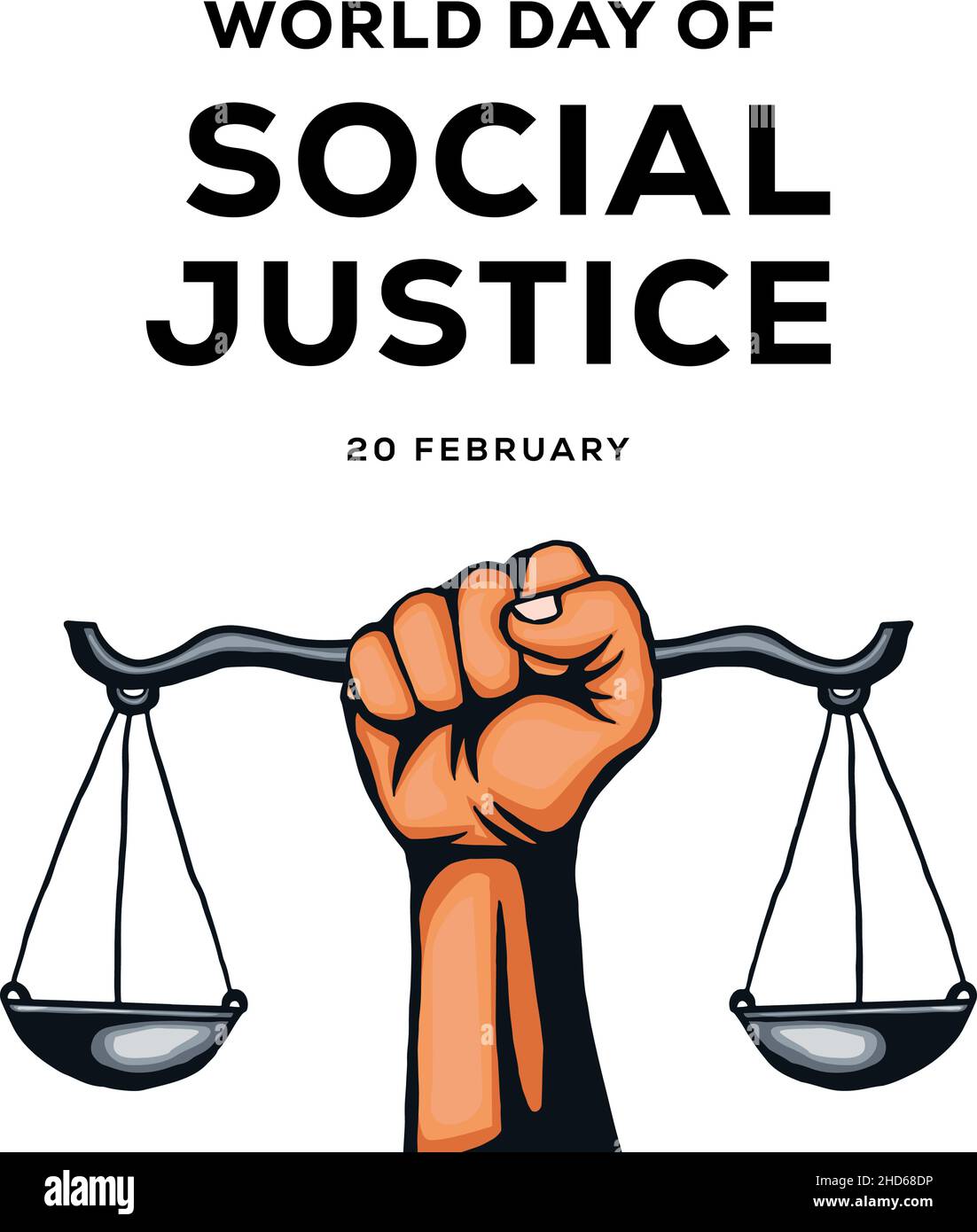 world day of social justice design vector illustration with hand