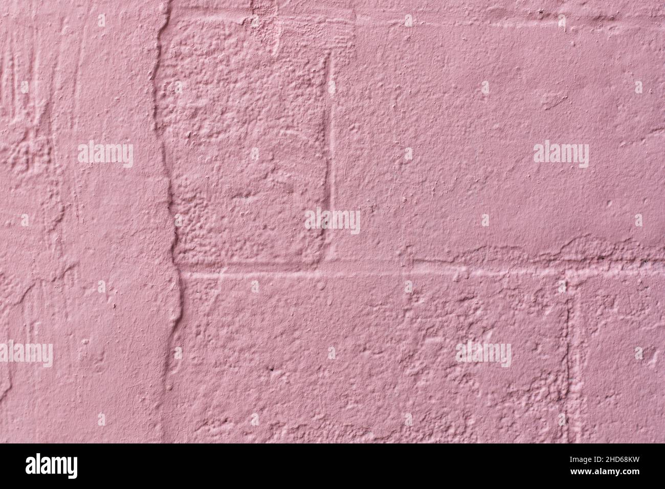Abstract pink painted old brick wall textured background Stock Photo
