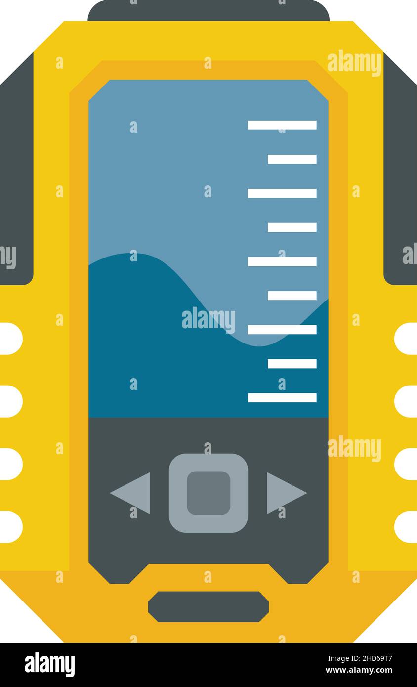 Fish echo sounder icon. Flat illustration of fish echo sounder vector ...