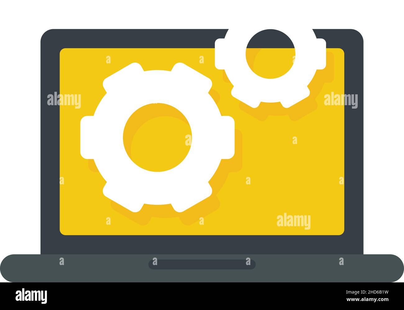 Testing laptop software icon. Flat illustration of testing laptop software vector icon isolated on white background Stock Vector