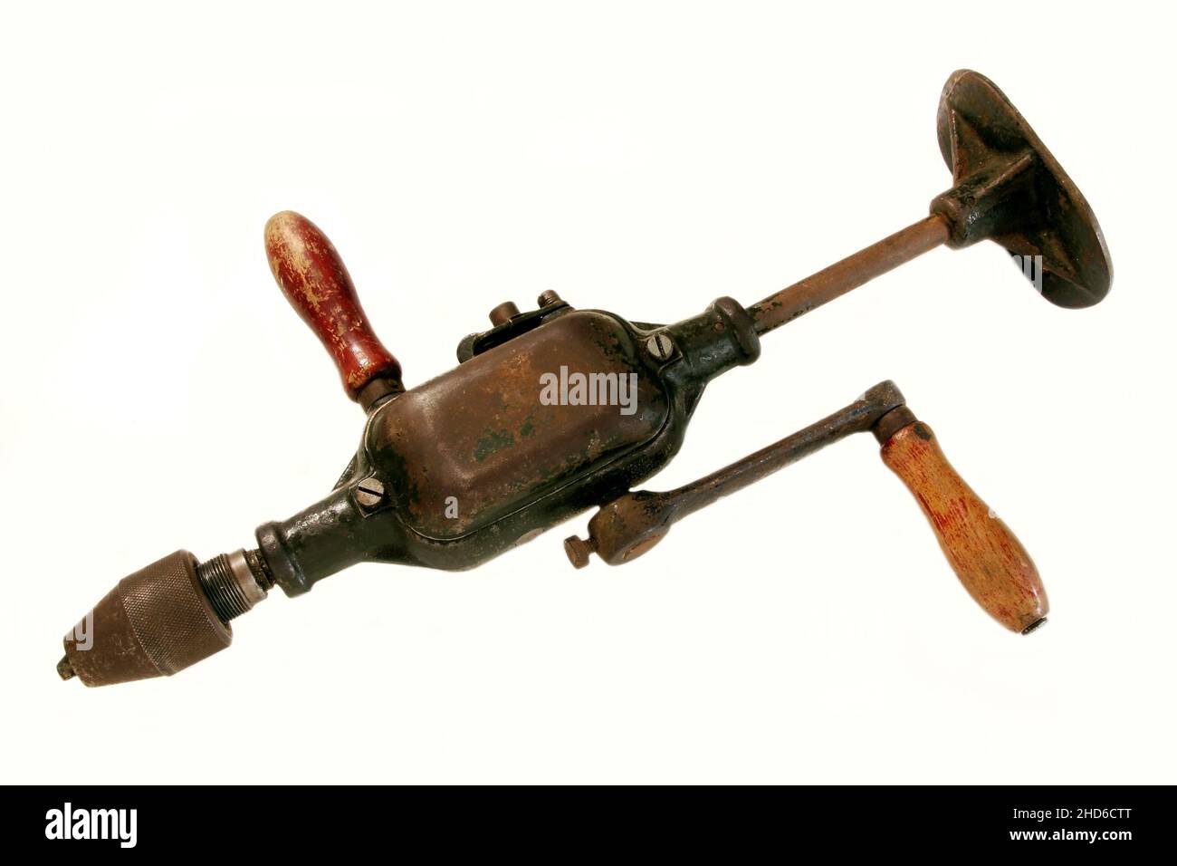 old hand drill isolated Stock Photo