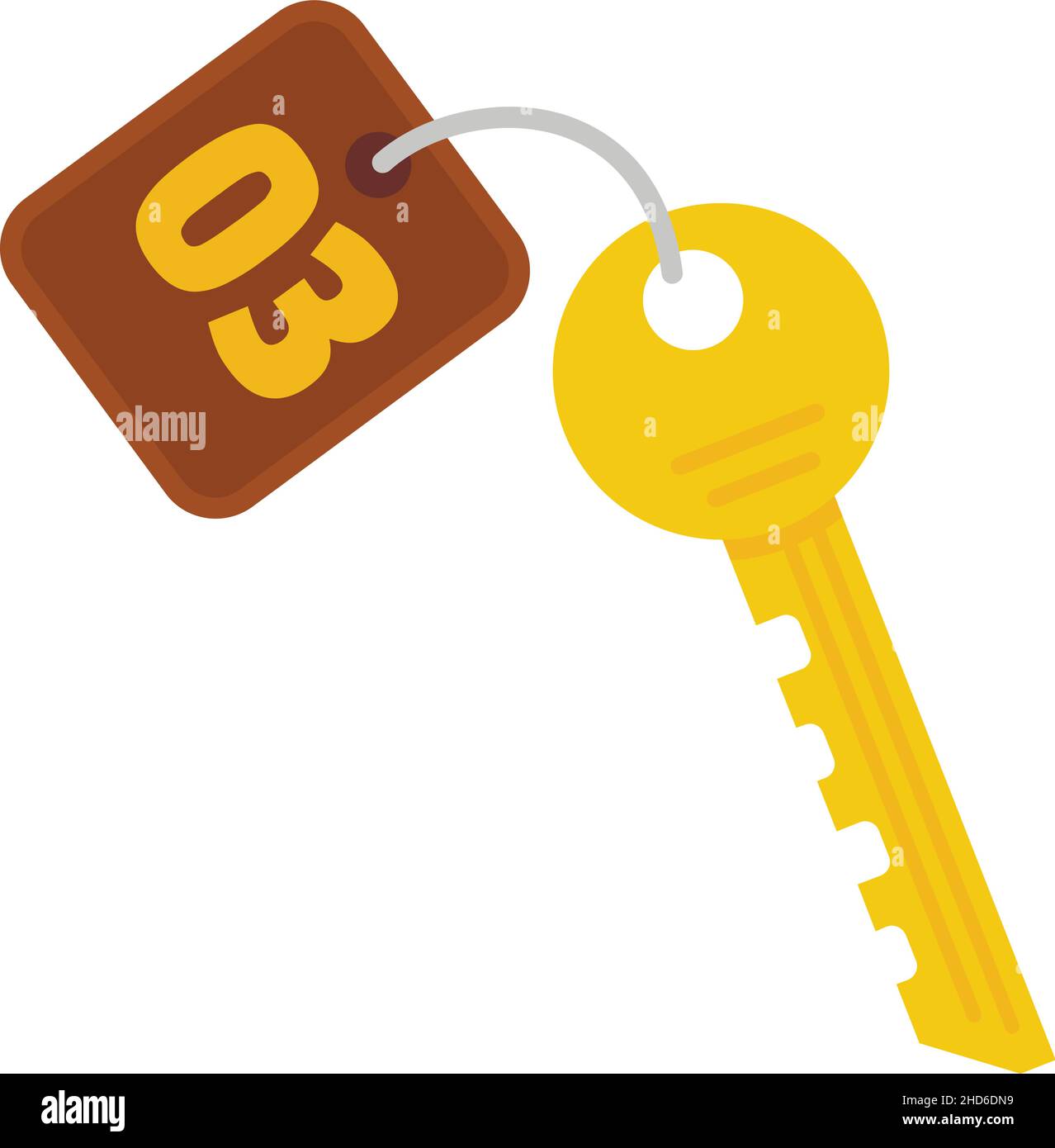 Room service key icon. Flat illustration of room service key vector