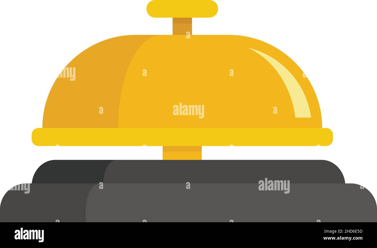 Room service bell icon. Flat illustration of room service bell vector