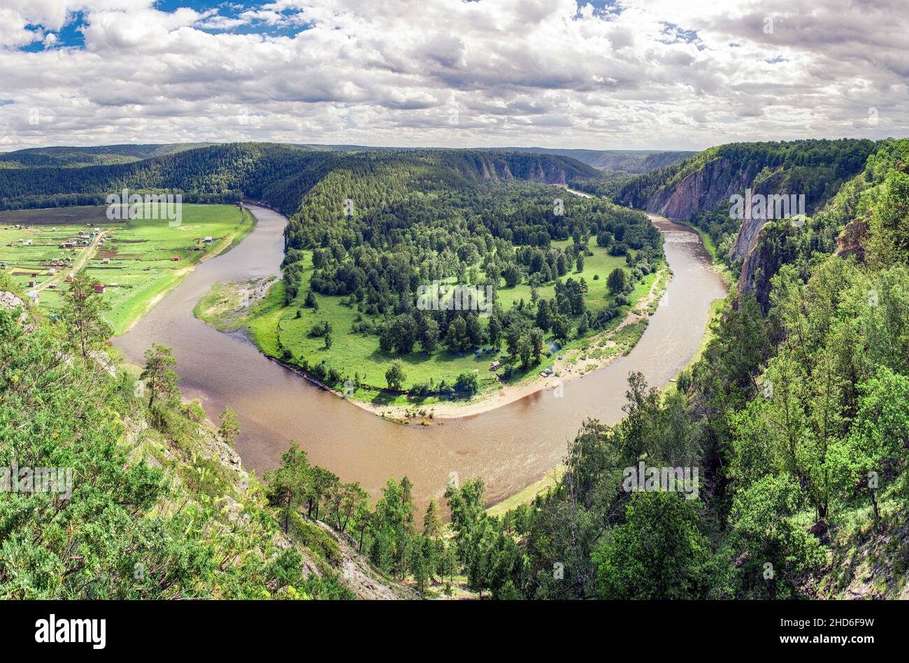 Landscape of Belaya river in Bashkortostan Republic Stock Photo