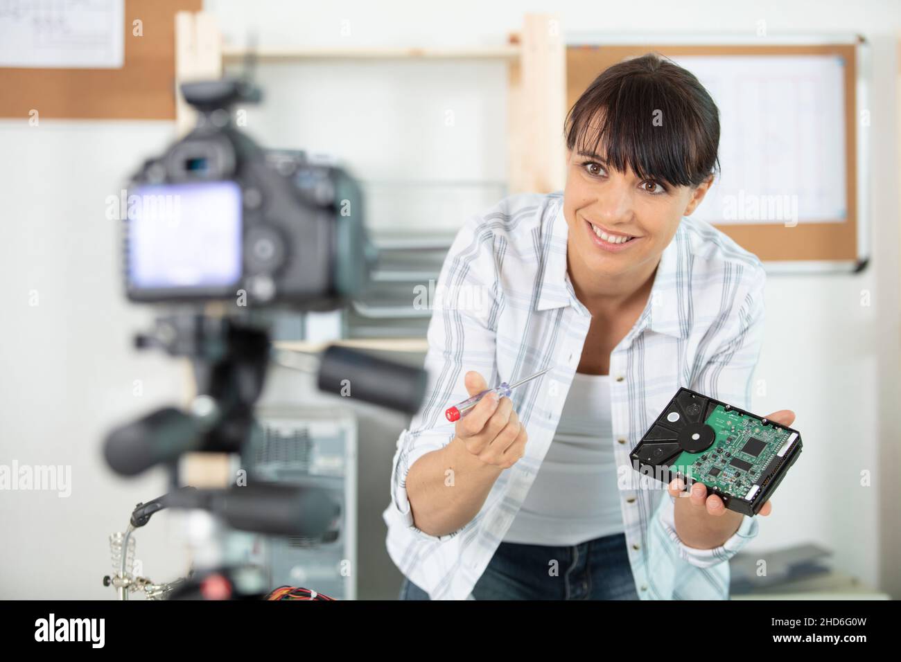 Female teenage blogger hi-res stock photography and images - Alamy