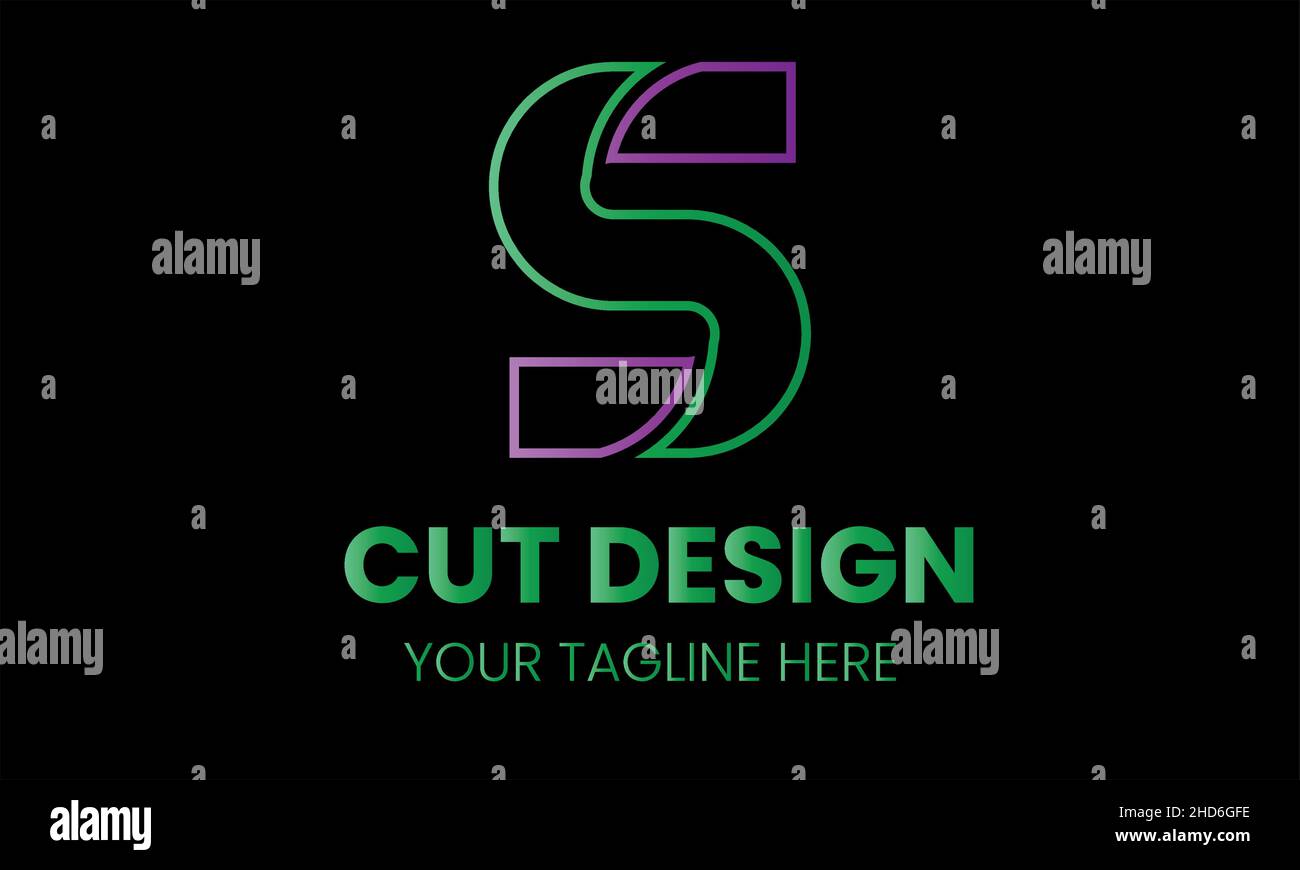 Alphabet s cut shape abstract monogram vector logo template Stock ...