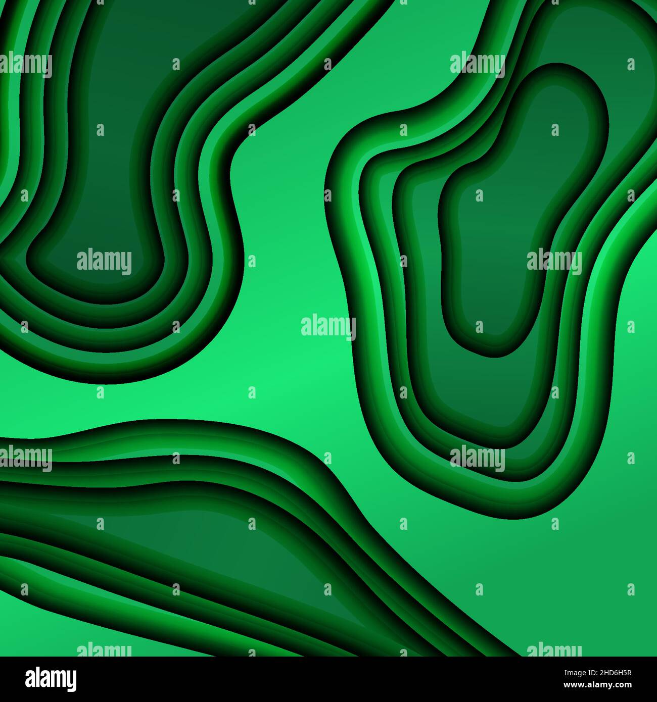 Paper cut abstract design background. Green color papercut shapes style ...