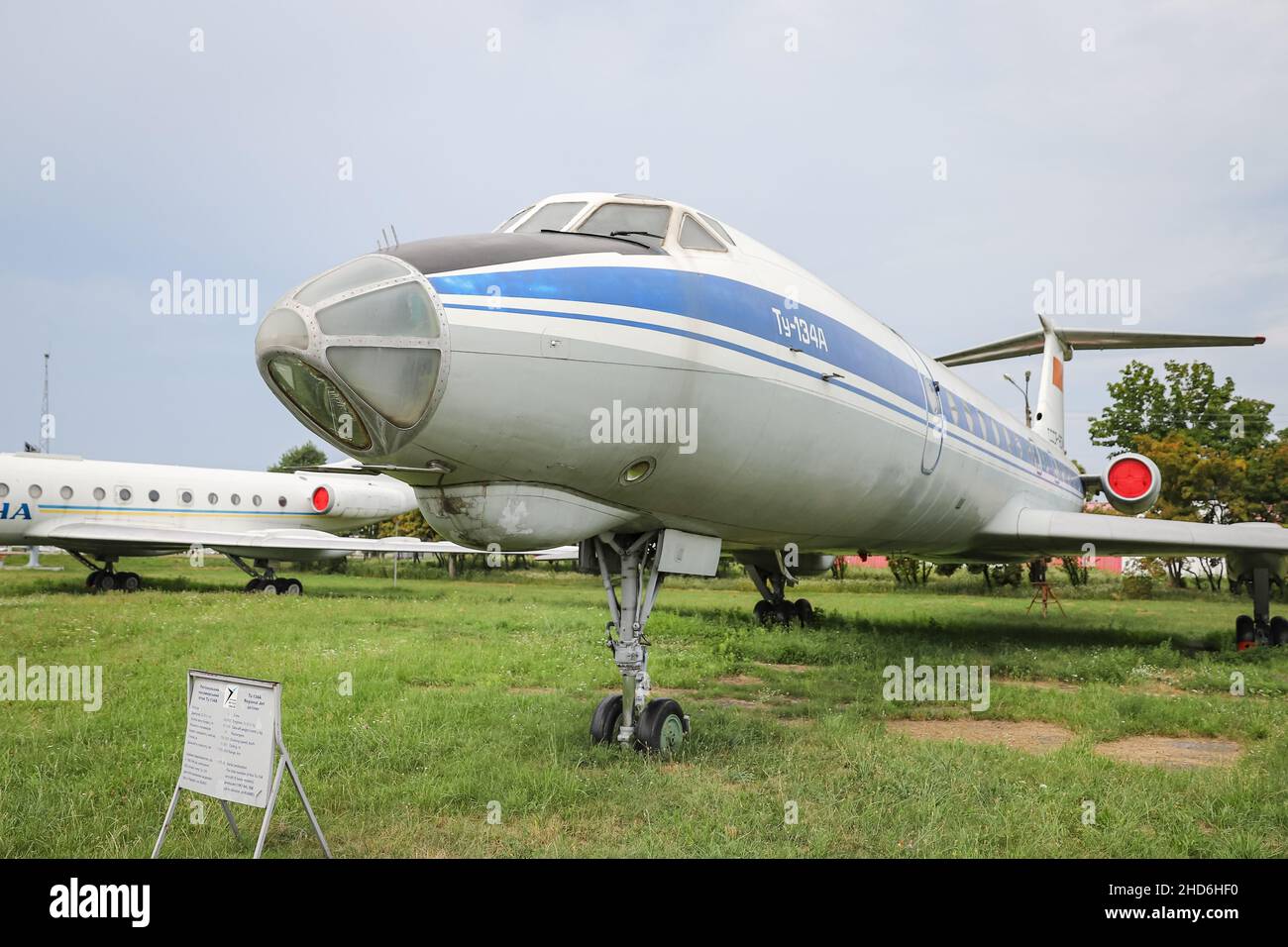 KIEV, UKRAINE - AUGUST 01, 2021: Aeroflot Tupolev Tu-134A displayed at ...