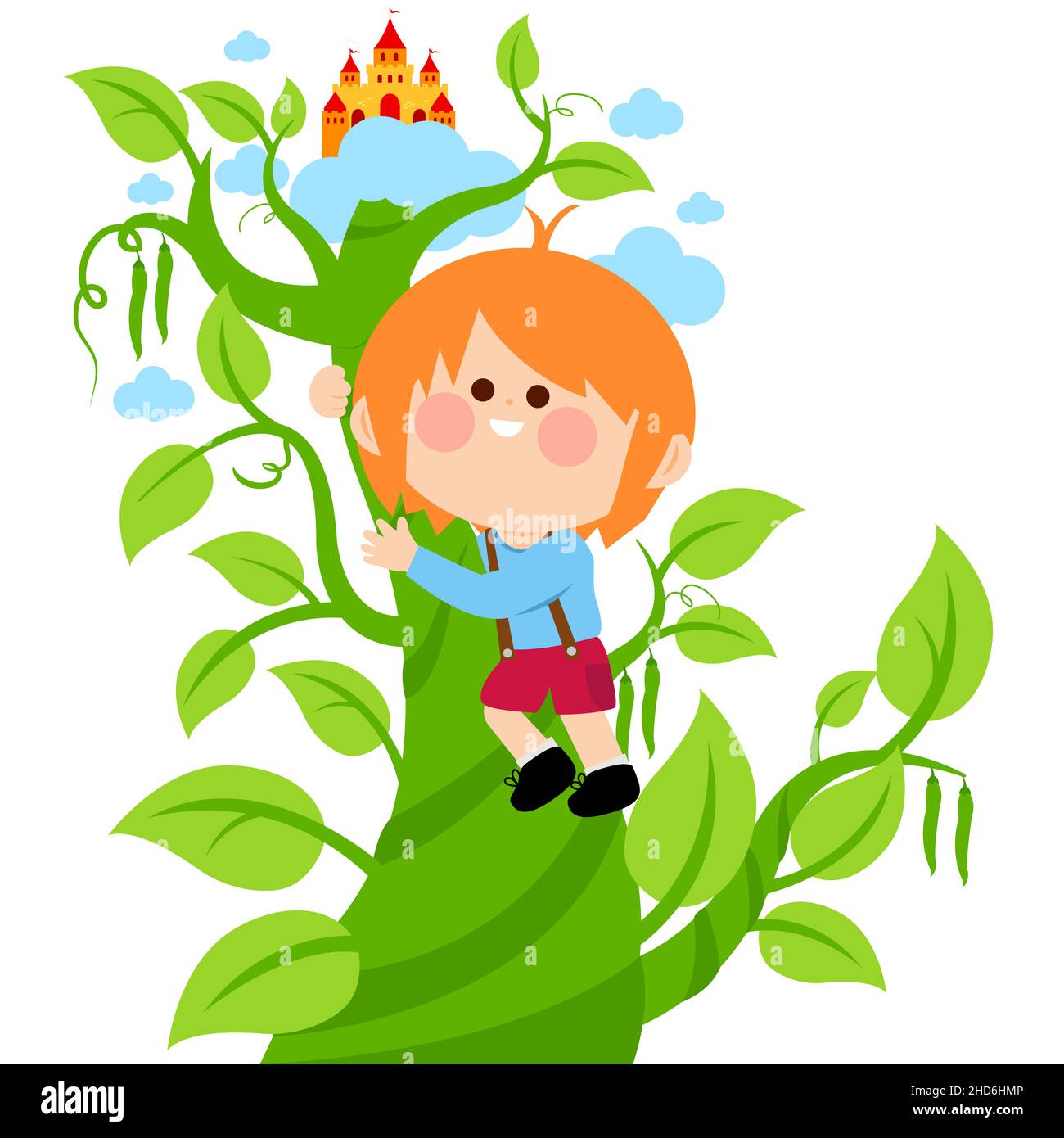 Jack climbing on the magic beanstalk Stock Photo Alamy