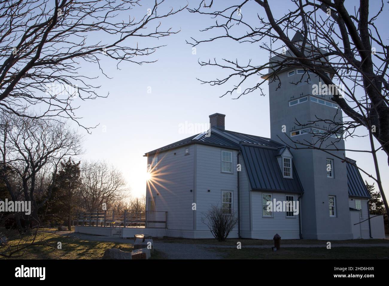 Scenic view of a lighthouse in Halibut Point State Park in Rockport