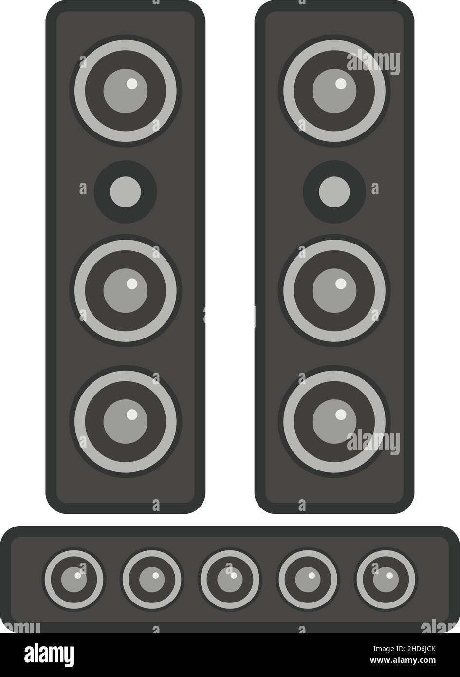 Speakers system icon. Flat illustration of speakers system vector icon isolated on white