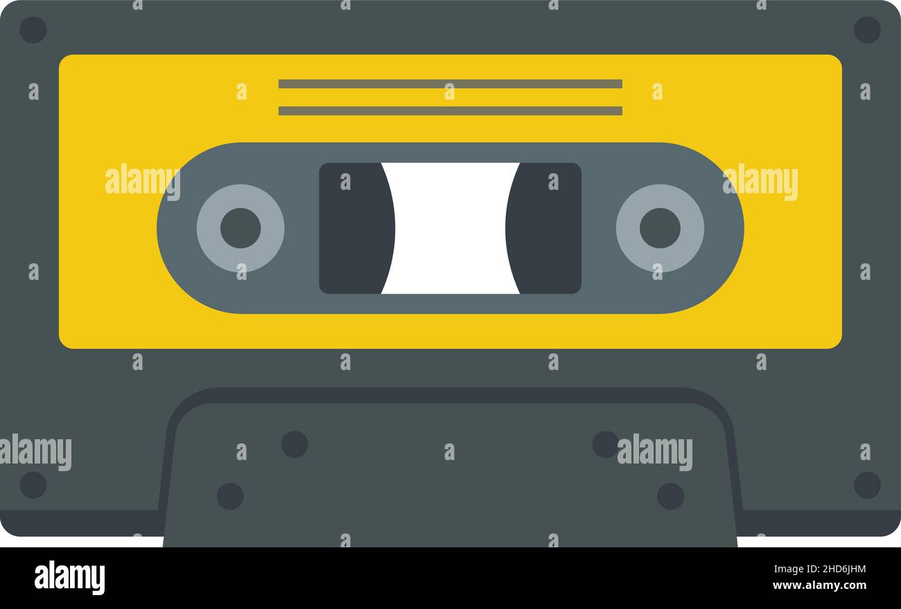 Music cassette icon. Flat illustration of music cassette vector icon ...