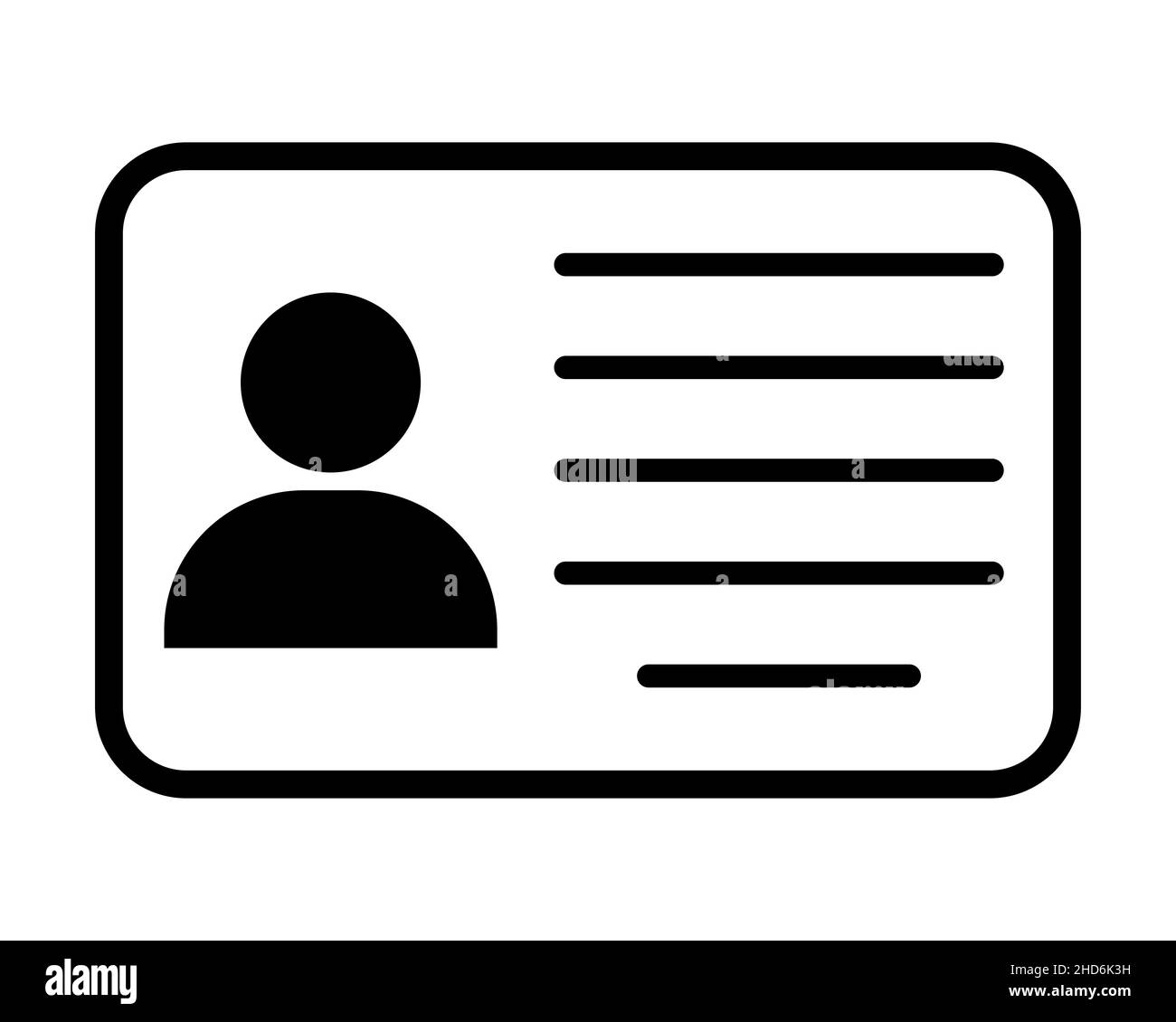 Id identity card icon sign Black and White Stock Photos & Images - Alamy