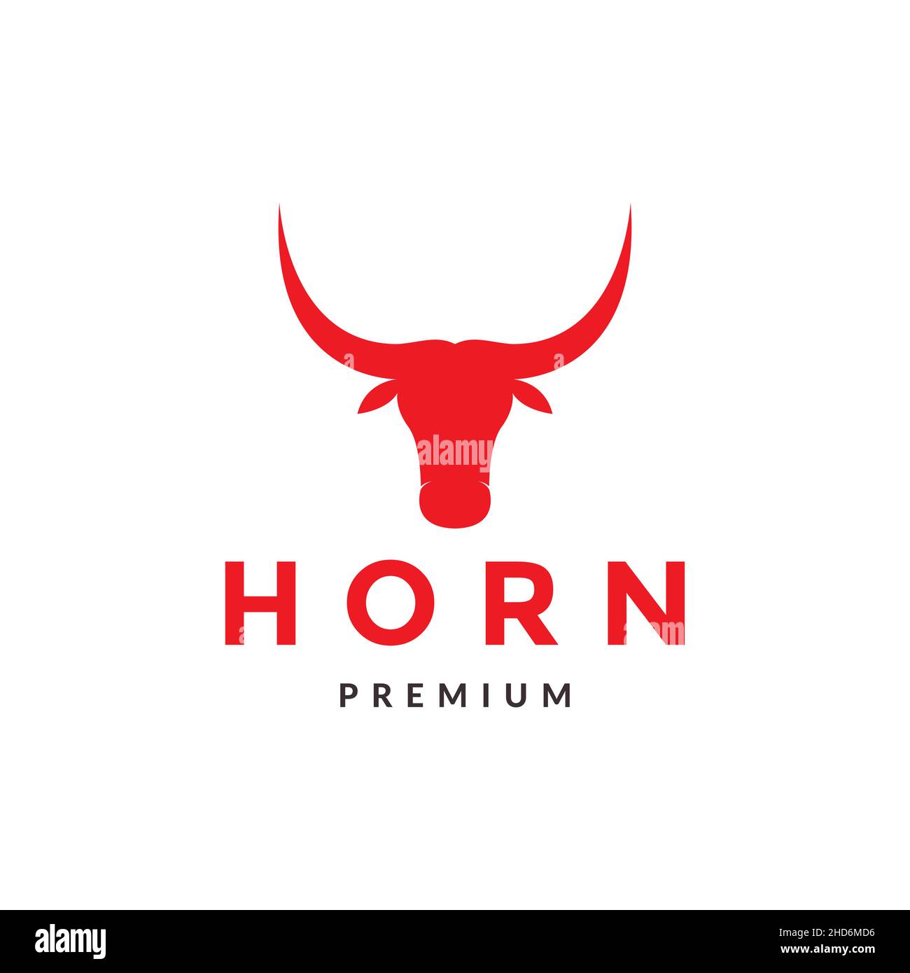 red buffalo head face logo design vector graphic symbol icon ...