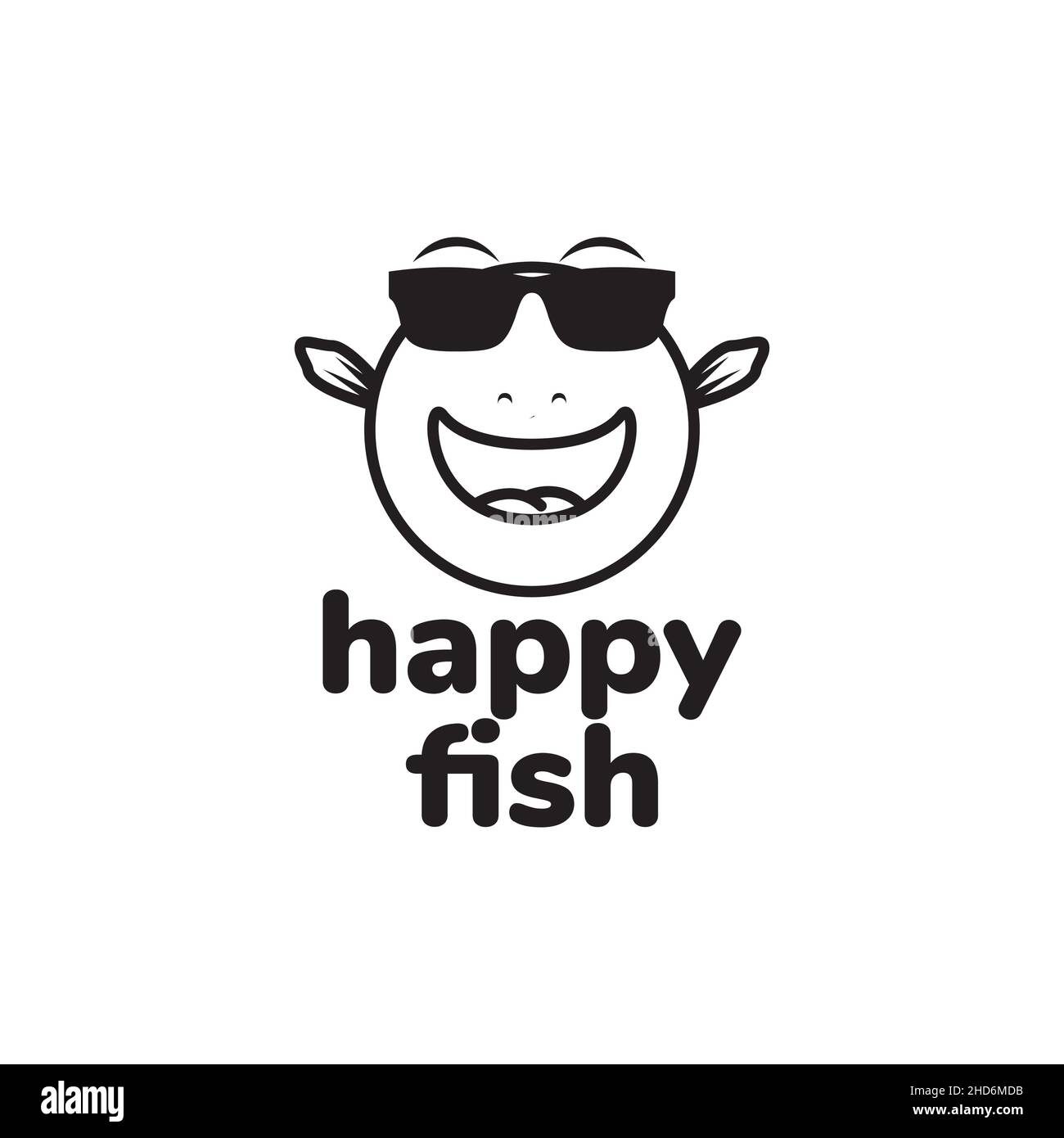 Puffers fish with sunglasses logo design vector graphic symbol icon illustration creative idea Stock Vector