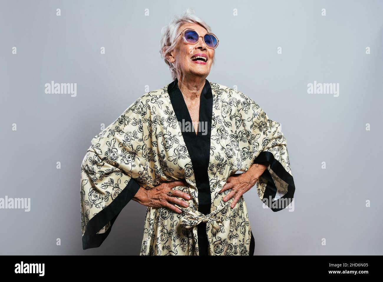 Old woman in bathrobe in hi-res stock photography and images - Alamy