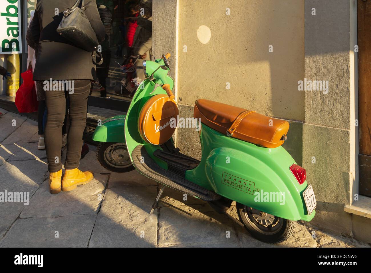 Corso Italia course, Scooter Vespa Piaggio, Arezzo, Tuscany, Italy, Europe Stock Photo