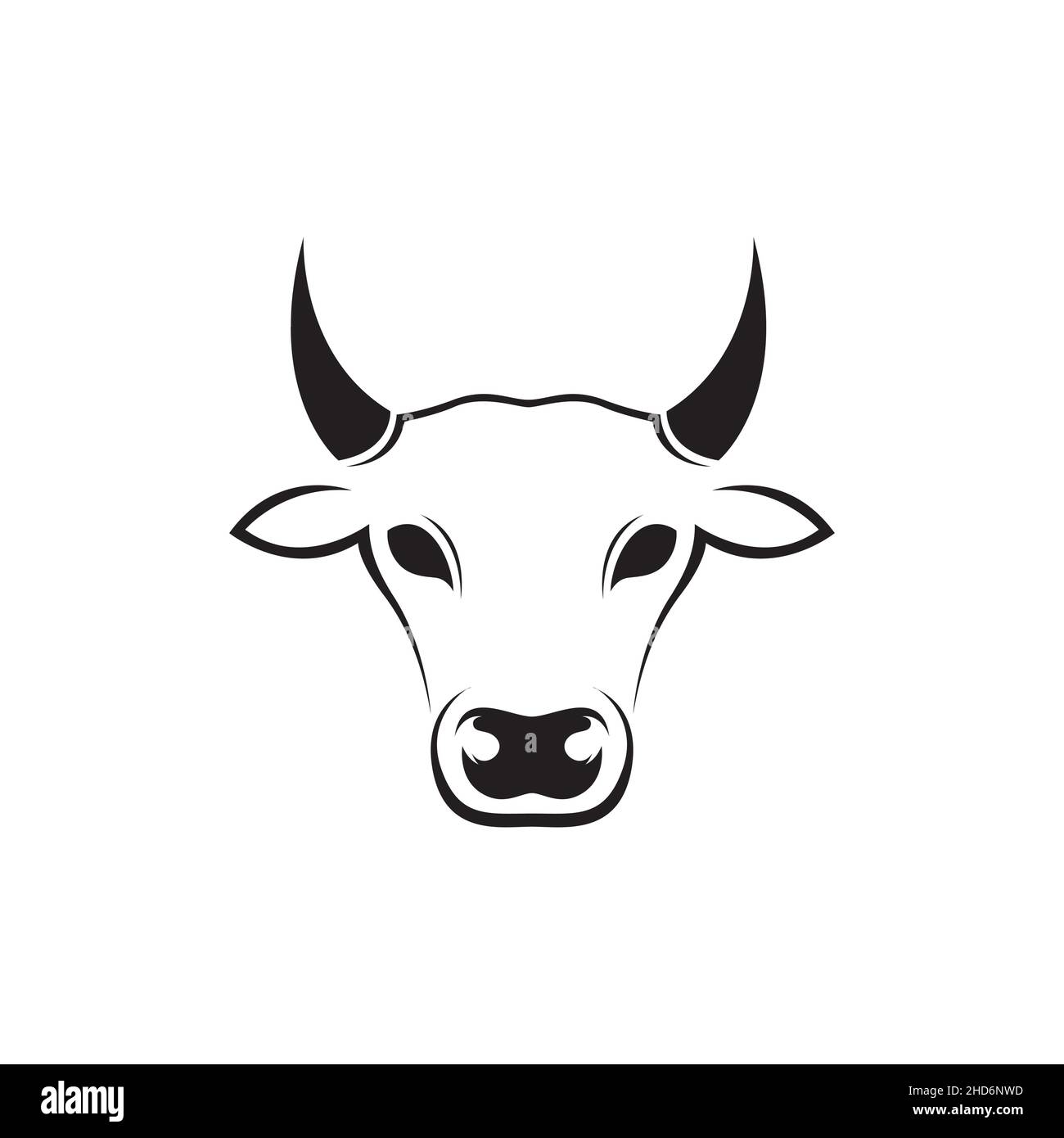 simple shape head cow logo design vector graphic symbol icon sign ...