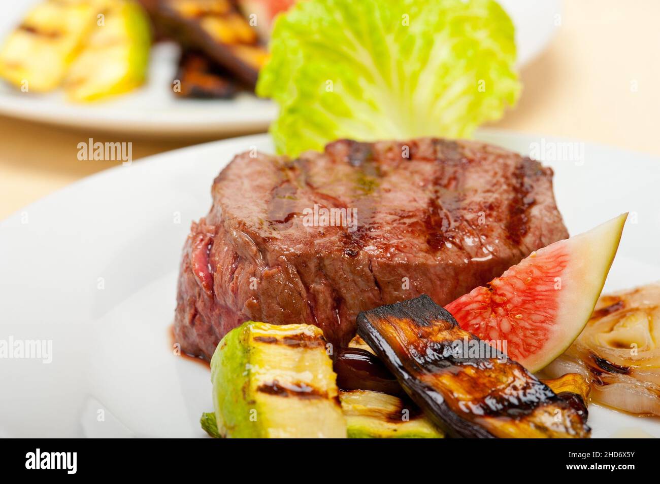 grilled fresh beef filet mignon and vegetables Stock Photo Alamy