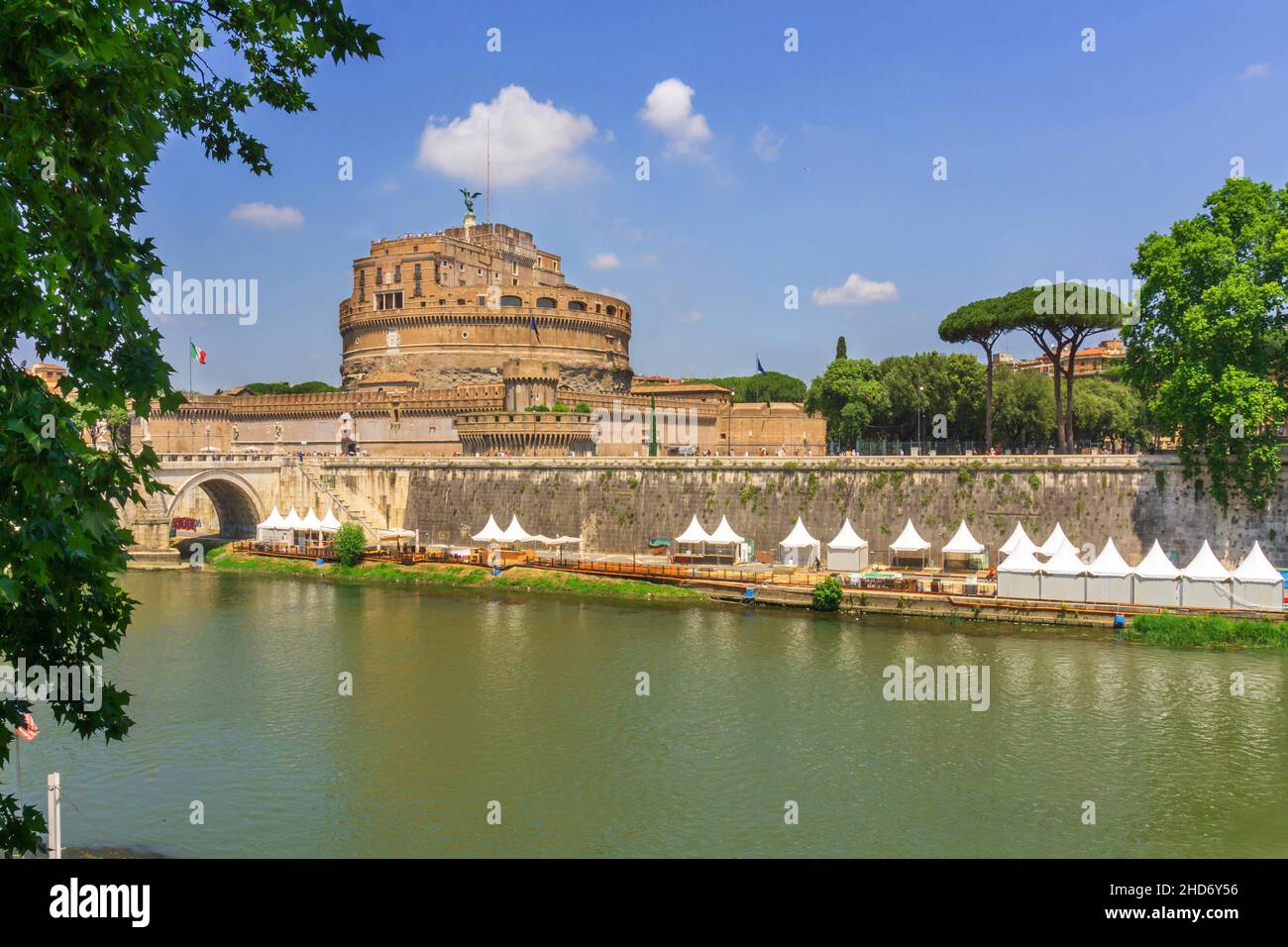 Via Lungotevere Tor di Nona street, View of Castel Sant 'Angelo, Rome, Lazio, Italy, Europe Stock Photo