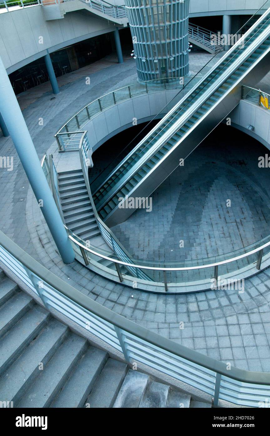 Shanghai new bund puxi architectural dettail view of staircase. Stock Photo