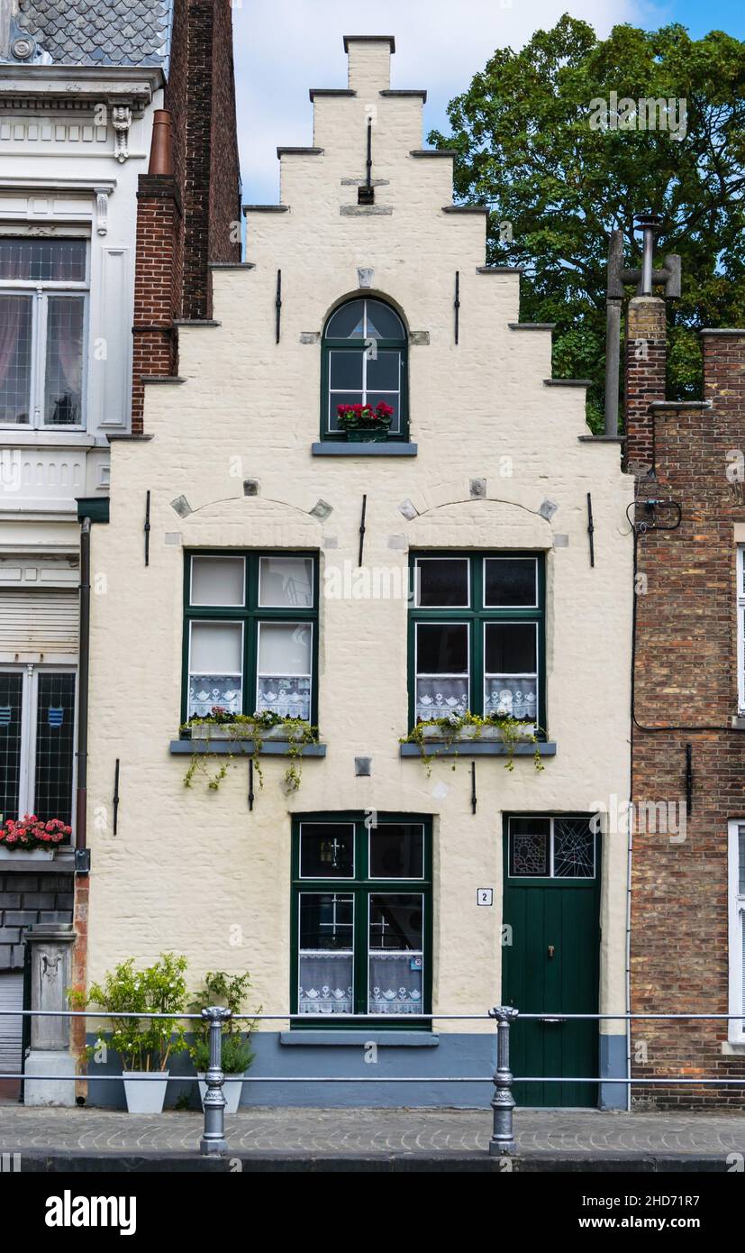 Traditional facades of houses in Bruges, Belgium, July 2017 Stock Photo